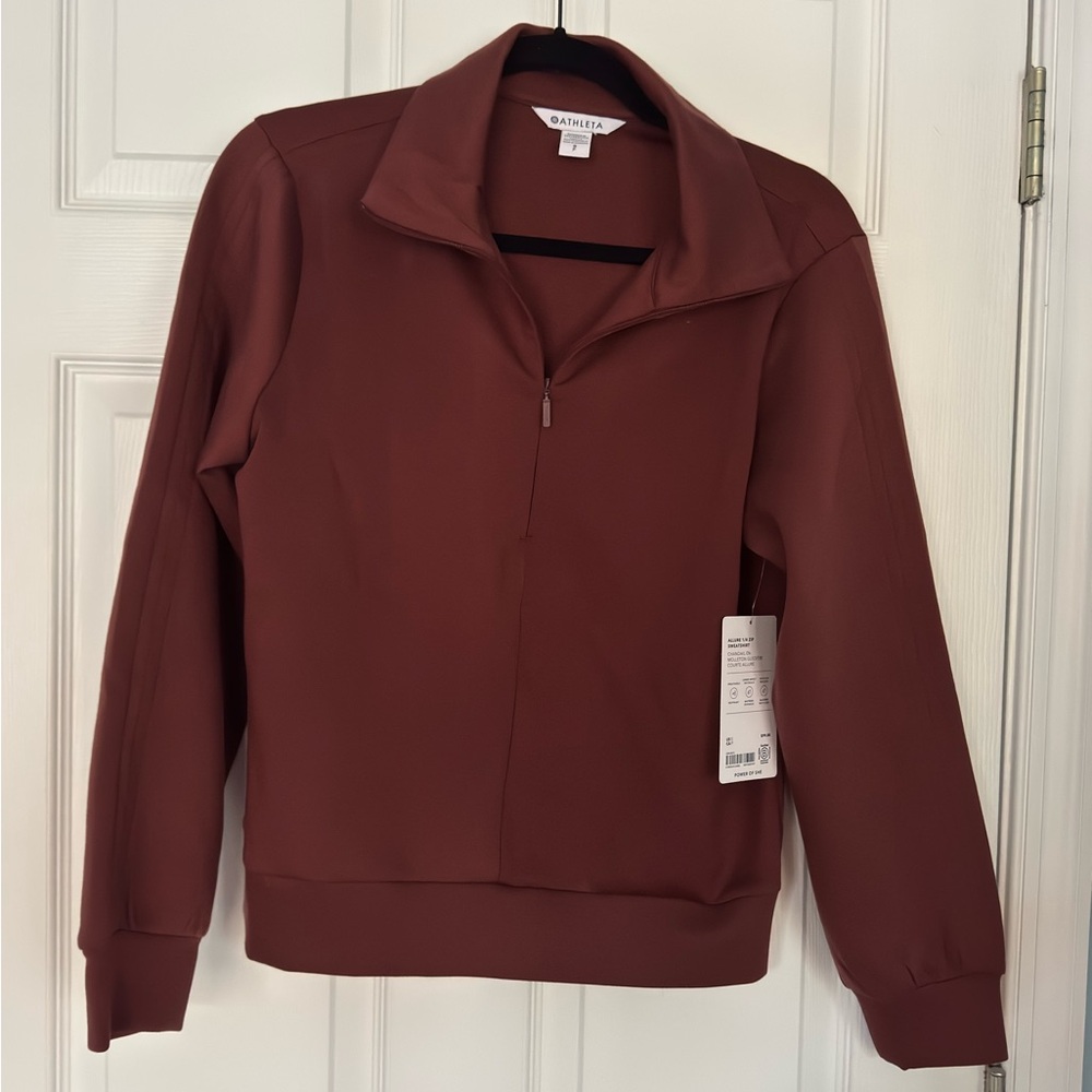 NWT, Athleta 1/4 Zip Allure Sweatshirt